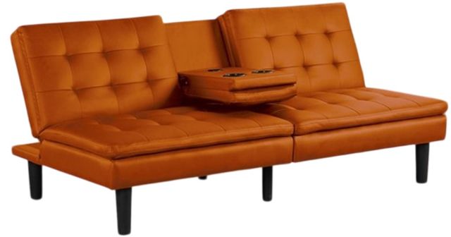Furniture of America® Eidsberg Orange Futon Sleeper Sofa-0