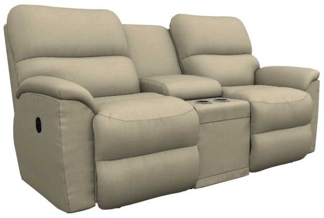 La-Z-Boy® Brooks Sand Manual Reclining Loveseat with Console-0