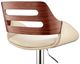 Armen Living Karter Cream/Walnut/Chrome Adjustable Bar Stool-4