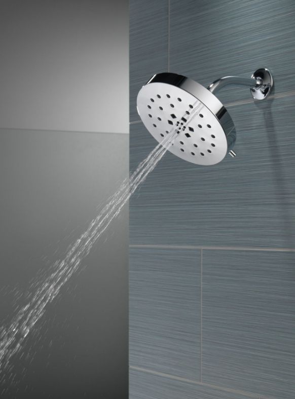 Delta Universal Showering Lumicoat® Chrome H2Okinetic® Shower Head with Ultrasoak®-1