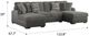 Emerald Home Berlin 3-Piece Herringbone/Sanded U-Shape Sectional-2