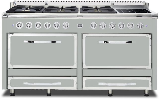 Viking® Tuscany 66" Arctic Grey Dual Fuel Pro-Style Dual Fuel Natural Gas Range-0