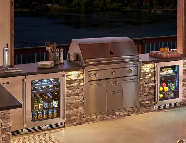 Perlick® Marine & Coastal Series 24" 5.2 Cu. Ft. Stainless Steel Glass Door Under the Counter Refrigerator-1