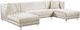 Meridian Furniture Moda 3-Piece Cream Upholstered U-Shape Double Chaise Sectional-0