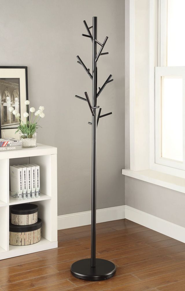 Coaster® Clover Black 18-Hook Coat Rack-1