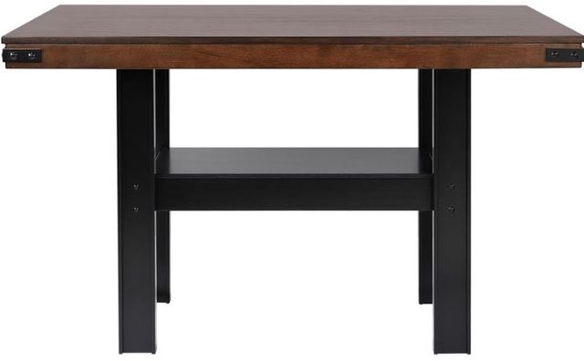 Coaster® Patterson Brown Counter Height Dining Table with Black Base-1