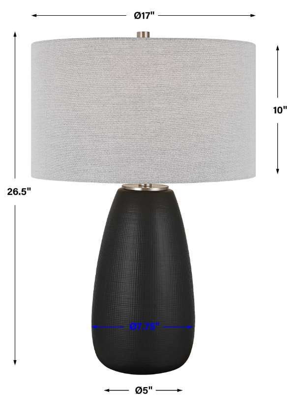 Uttermost® Twilight Satin Black Table Lamp-2