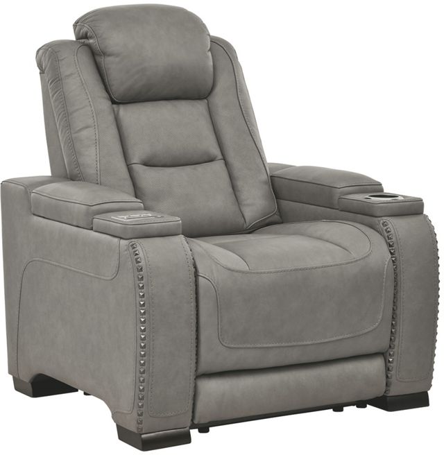 Signature Design by Ashley® The Man-Den 3-Piece Gray Living Room Seating Set-1