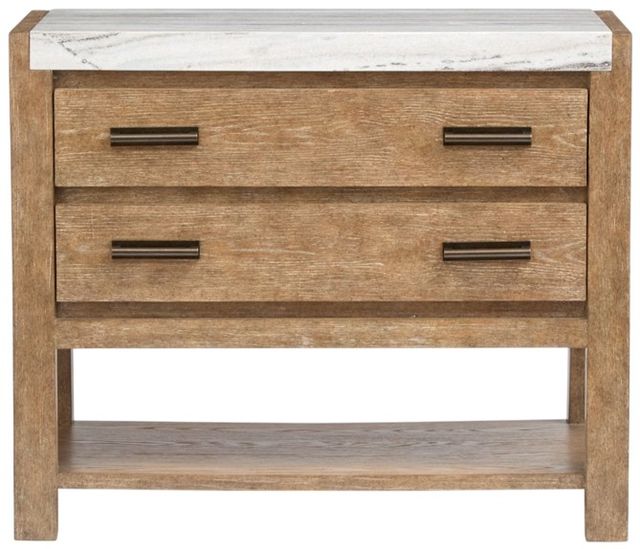Magnussen Home® Plum Creek Sierra Brown Open Nightstand with Marble Top-2