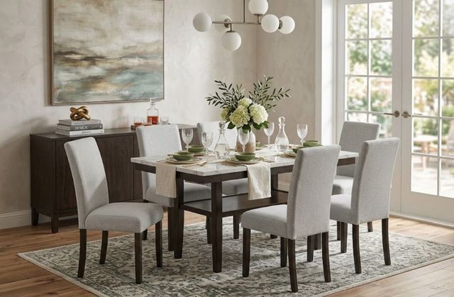 New Classic® Home Furnishings Carissa 7-Piece Espresso/Stone Counter Table Set-1