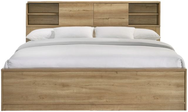 Intercon Vega Natural Oak Melamine King Bookcase Bed-1