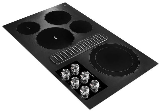 KitchenAid® 36" Black Electric Downdraft Cooktop with 5 Elements-2