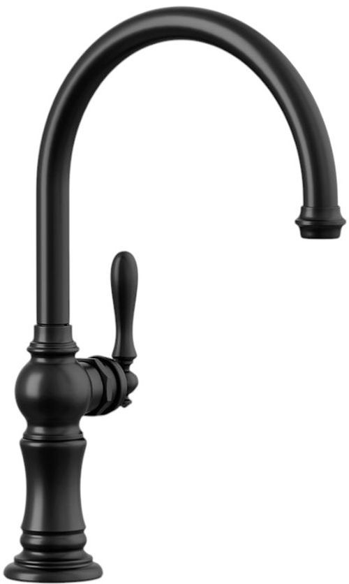 KOHLER® Artifacts® Matte Black Single-Handle Kitchen Sink Faucet-0