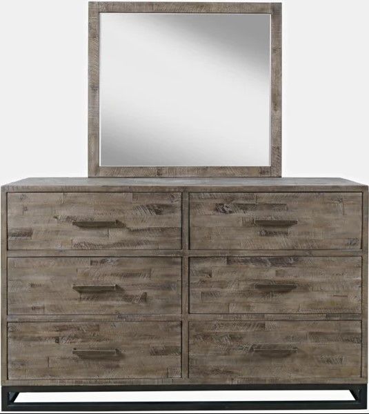 Jofran Inc. East Hampton Distressed Gray Dresser & Mirror Set | Fischer  Furniture