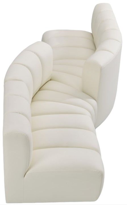 Meridian Furniture Arc 4-Piece Cream Leather Modular Sectional-2