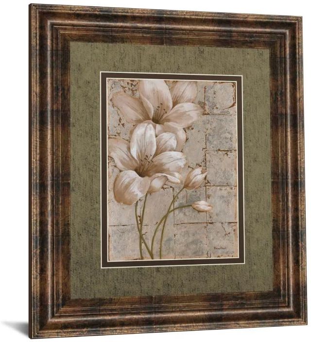 Classy Art Lilies on Silver l by Vivian Flasch Framed Print Wall Art-0