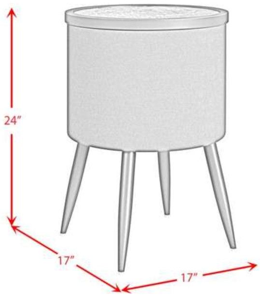 Elements International Halo Black Smart End Table-2