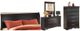 Signature Design by Ashley® Huey Vineyard 4-Piece Black Queen Sleigh Headboard Bed Set-0