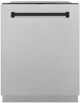 ZLINE Autograph Edition 24" Satin Stainless Steel Built In Dishwasher with Matte Black Handle-0