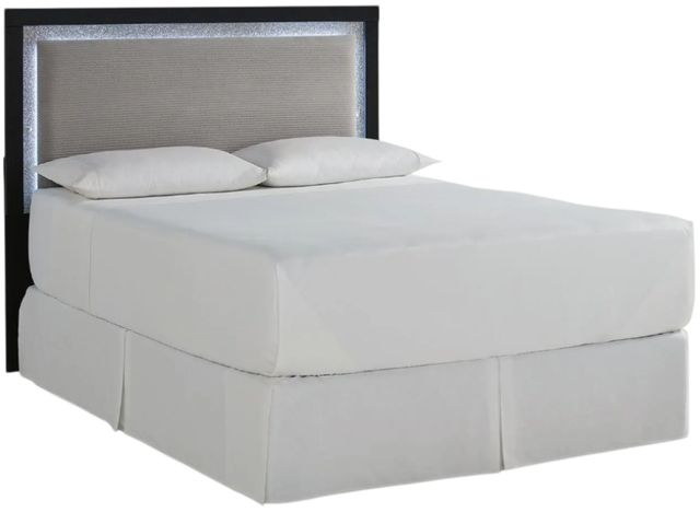 Signature Design by Ashley® Raechalla Black/Gray King Upholstered Panel Headboard-2