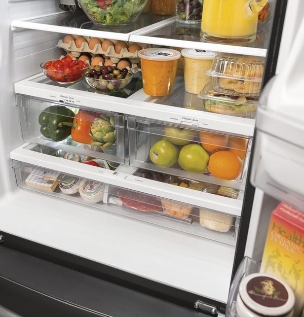 GE 33 in. 24.7 Cu. Ft. Fingerprint Resistant Stainless Steel French Door Refrigerator