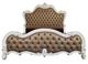 ACME Furniture Versailles II Bone White/Vintage Gray Upholstered Eastern King Panel Bed-1