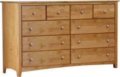Archbold Furniture Customizable Alder Shaker 10 Drawer Dresser