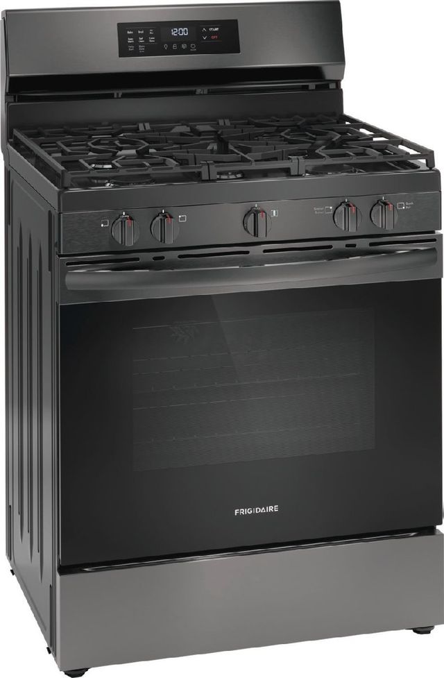 Frigidaire® 30" Smudge-Proof® Black Stainless Steel Freestanding Natural Gas Range-1