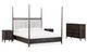 Modus Furniture Rockport Turtle Dove/Yin Eastern King Upholstered Poster Bed-4