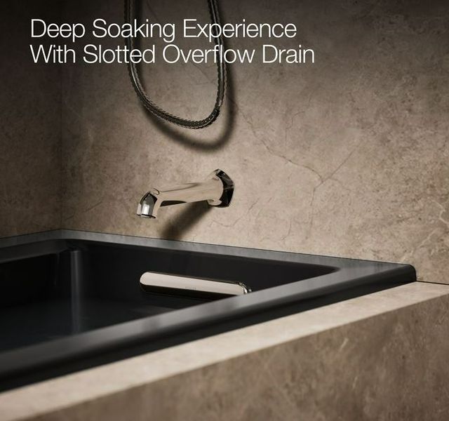 KOHLER® Archer® Black 60" x 30" Alcove Heated BubbleMassage™ Air Bath - Right Drain-2