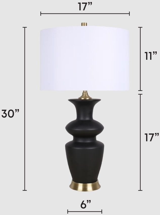 Classy Living 2-Piece Elegance Radiance Black Table Lamp Set-1