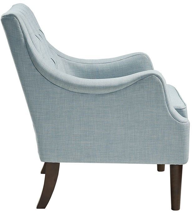 Olliix by Madison Park Dusty Blue Qwen Button Tufted Accent Chair-1