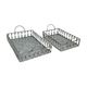 A & B Home 2-Piece Grey Trays with Handle Set-0