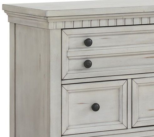 Elements International McCoy Antique White Dresser-1