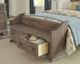 Vaughan-Bassett Laurel Weathered Grey Queen Elder Poster Bed With Storage Bench-4