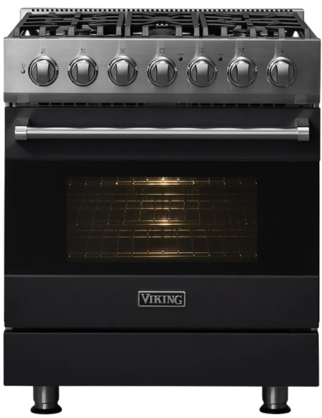 Viking® 3 Series 30" Onyx Pro Style Dual Fuel Range-2