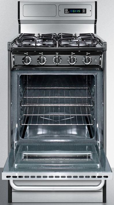 Summit® 20" Stainless Steel Freestanding Gas Range-1