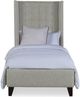Century® Details Wing Bed Twin Fully Upholstered Wing Low Headboard Panel Bed-1