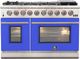 FORNO® Capriasca 48" Stainless Steel Pro Style Gas Range with Blue Door-0