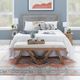 Powell® Benicio Brown/White Upholstered Bench-1