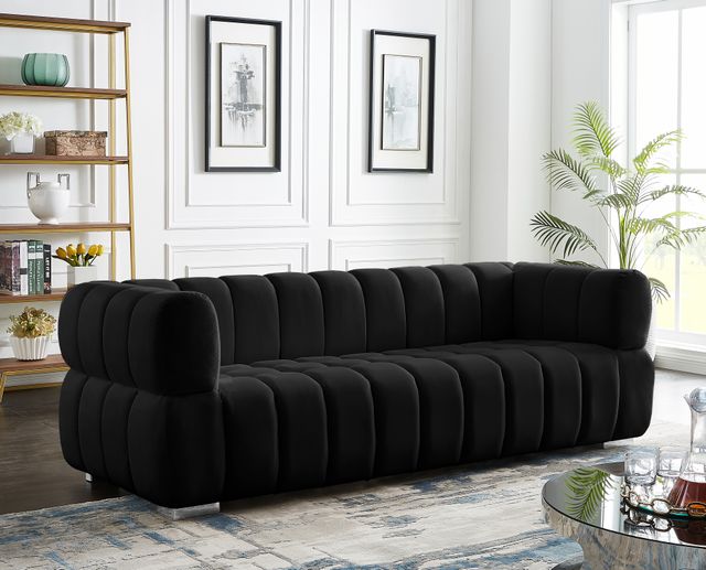 Meridian Furniture Gwen Black Velvet Sofa-2