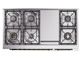 Ilve® Nostalgie II Noblesse 48'' Antique White Pro Style Dual Fuel Range with Brass Trim-3