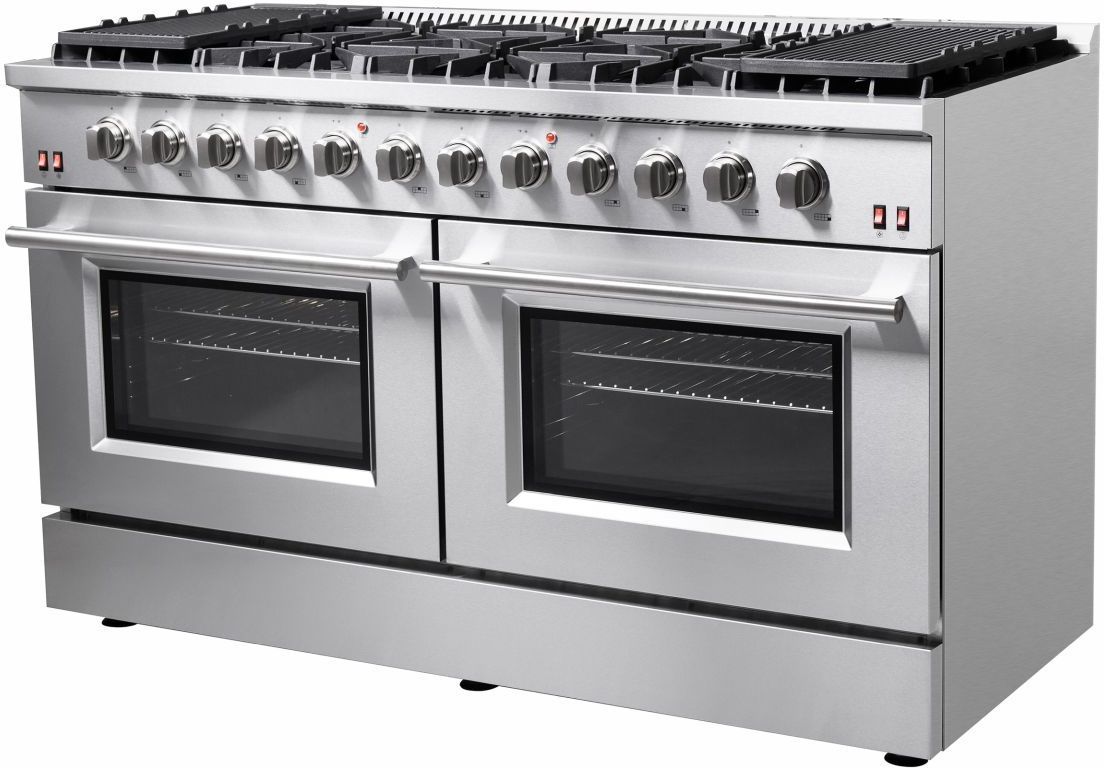 FORNO® Alta Qualita 60" Stainless Steel Pro Style Dual Fuel Range