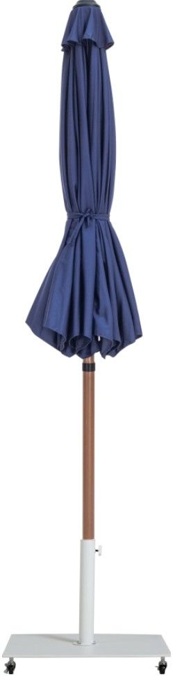 Meridian Furniture Fiji Navy/Teak/White Aluminum Outdoor Patio Umbrella and Base-1