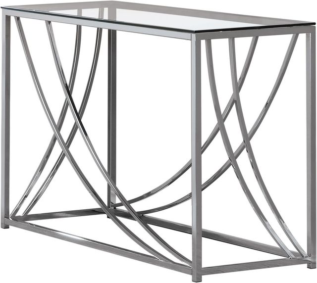 Coaster® Lille Glass Top Chrome Rectangular Sofa Table Accents-0