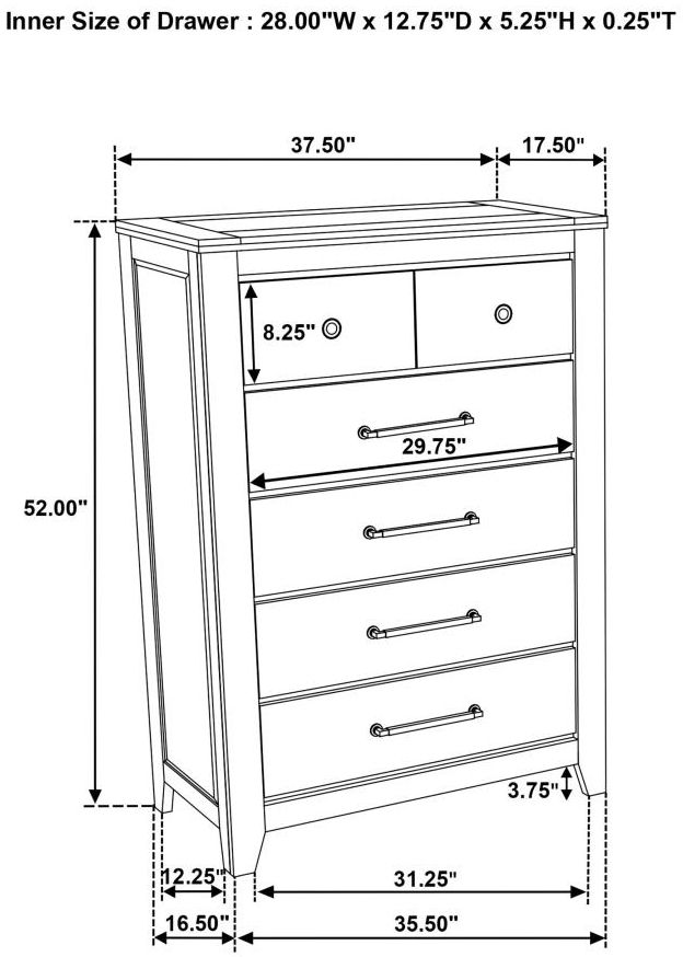 Coaster® Hazlewood Vineyard Oak Bedroom Chest of Drawers-2