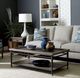 Hammary® Austin Antiqued Medium Brown Rectangular Coffee Table with Hammered Bronze Frame-2