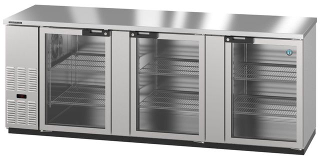 Hoshizaki Back Bar 96" 32.5 Cu. Ft. Stainless Steel Three Section Refrigerator with Glass Doors-0