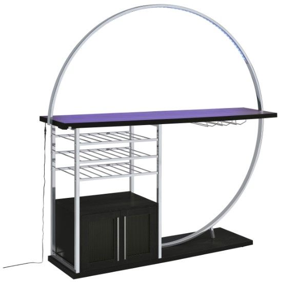 Coaster® Risley Chrome/Dark Charcoal Bar Cabinet with LED-2