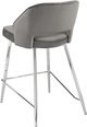 Brassex Inc. Ella 2-Piece Chrome/Grey Counter Stool Set-1